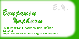 benjamin mathern business card